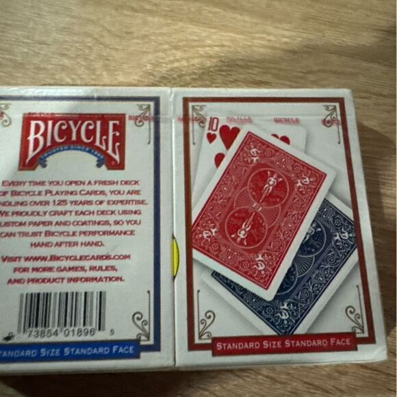 2 New Sealed Deck of Bicycle Standard Face Poker Playing Cards 1 BLUE & 1 RED - Picture 2 of 2